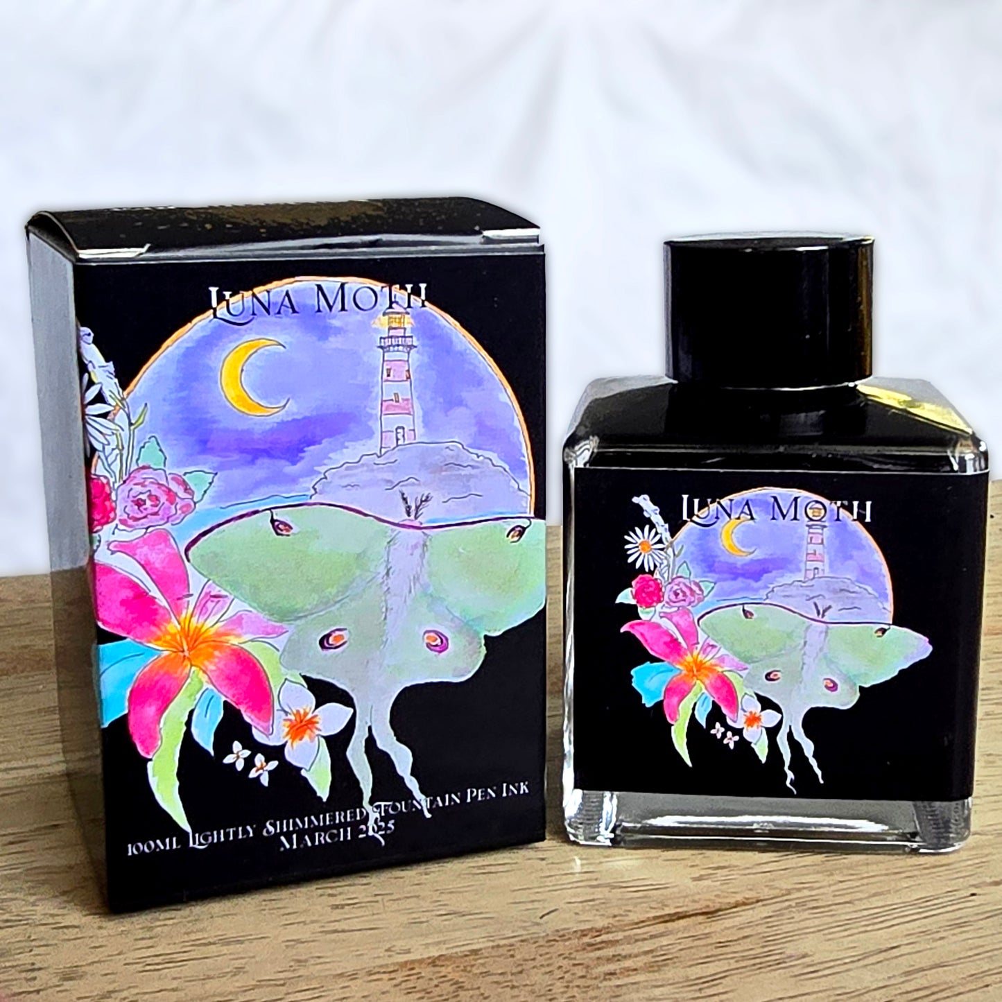 Van Dieman's 2025 March - Luna Moth - 100ml Lightly Shimmered Fountain Pen Ink