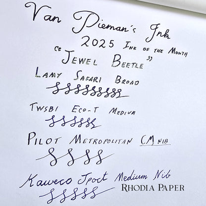 Van Dieman's 2025 January - Jewel Beetle - 100ml Shimmering Fountain Pen Ink